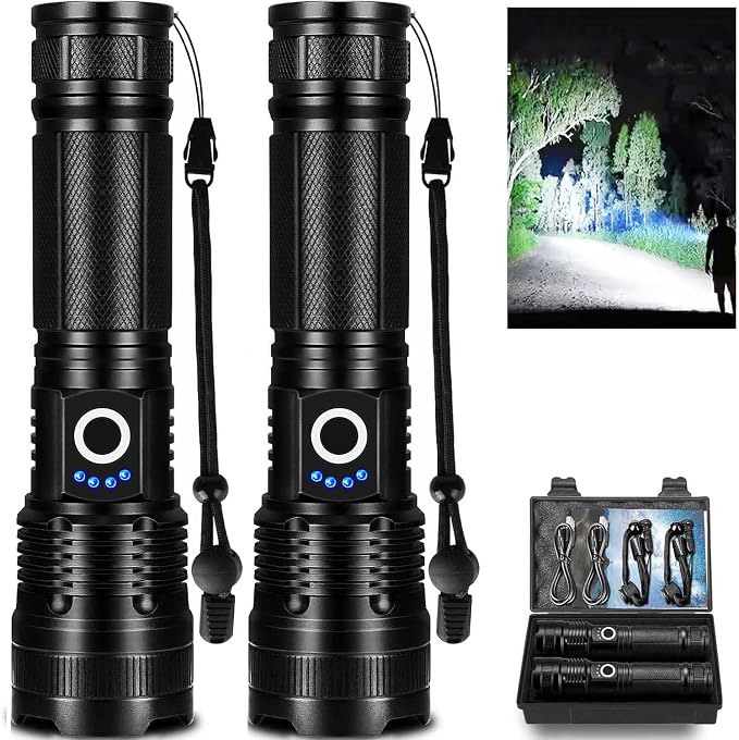 Lylting Led Flashlights High Lumens Rechargeable 2 Pack, 99000 Lumen Super by Brightyourwayhome