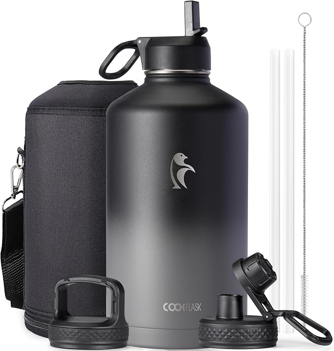 Coolflask 128 oz Gallon Water Bottle Insulated by Coolflask