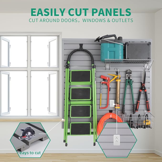 FRAYSCENT Slat Wall Paneling Garage Slat Wall Storage Systems Slatwall Panels - Image 3