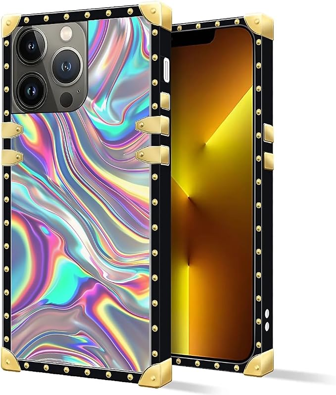 Compatible with iPhone 13 Pro Case, Holographic Abstract Iridescent Textures - Image 2
