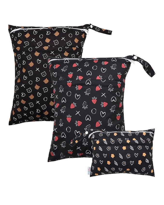 ALVABABY 3 Cloth Diaper Wet Dry Bags Waterproof Reusable by ALVABABY