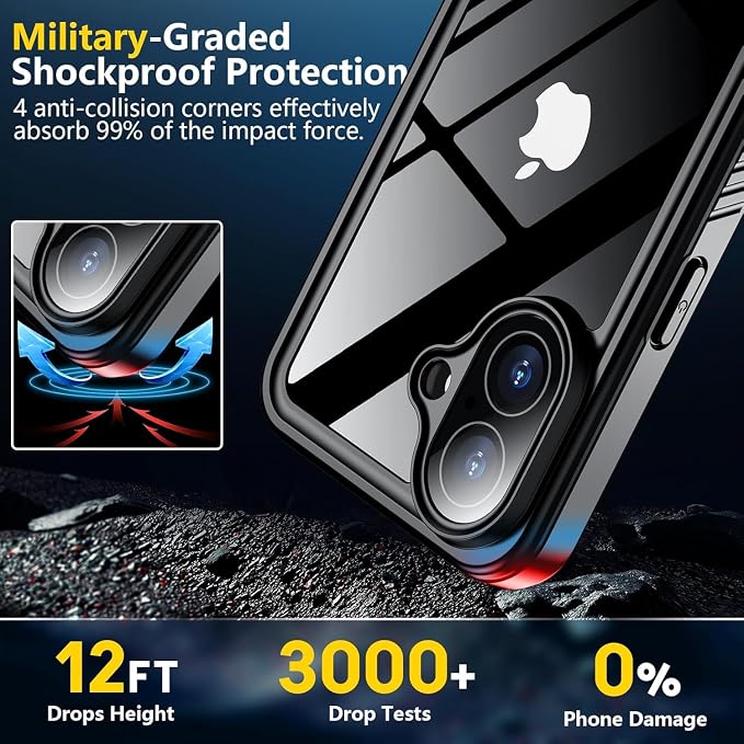 SPIDERCASE for iPhone 16 Waterproof Case, Built-in Screen Protector, 12FT - Image 4