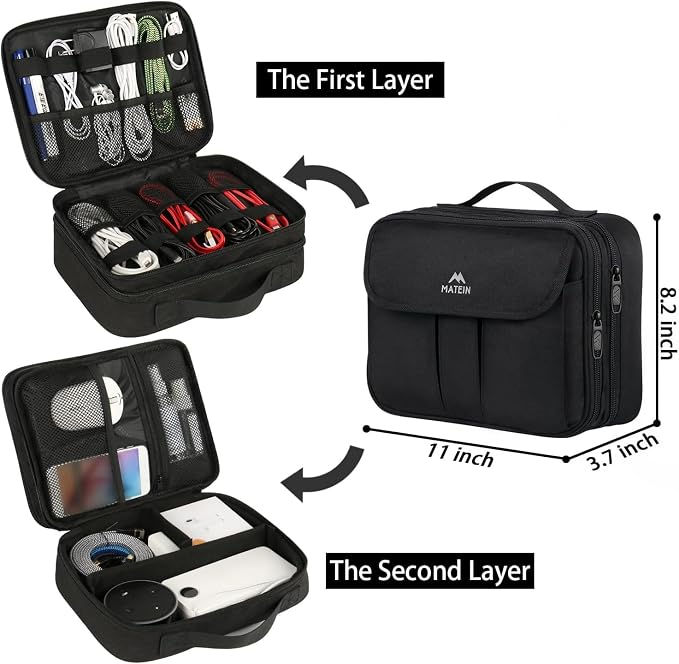 MATEIN Electronics Organizer, Waterproof Travel Electronic Case, Portable - Image 2