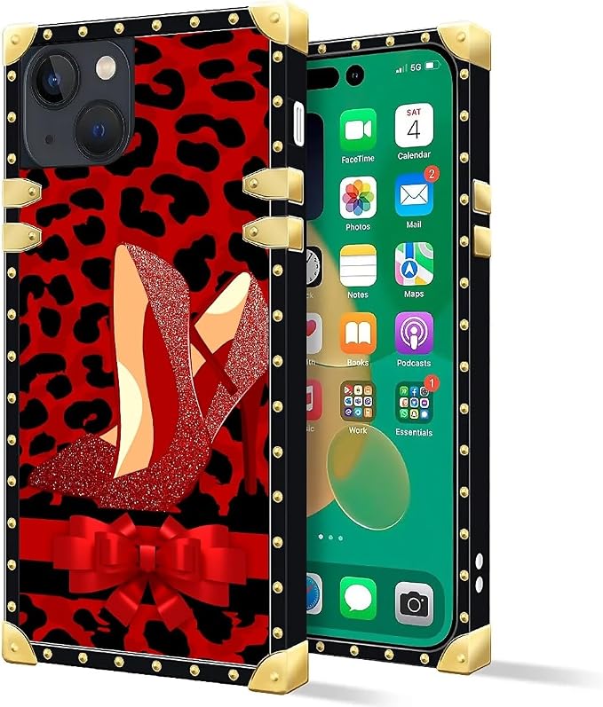 Compatible with iPhone 14 Case, Elegant High Heels Luxury Golden Decoration - Image 2