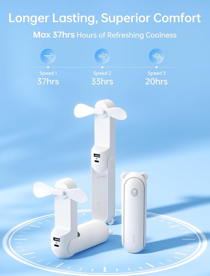 JISULIFE Handheld Fan 8 Plus: All-in-One Mini Fan - Image 3