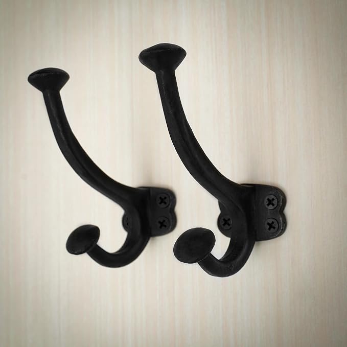 Mystic Colonial Rustic Medieval Cast Iron Wall Hooks | Vintage Black Finish - Image 7
