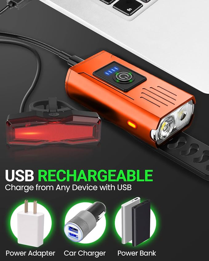 Victoper Bike Light, High Lumens Super Bright Bicycle Lite, 6+4 Modes USB - Image 6