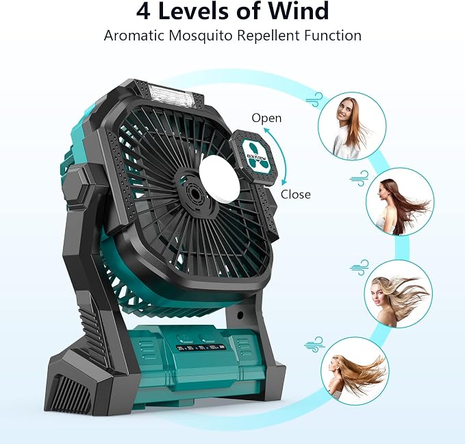 ONLYNEW Portable Fan Rechargeable, 20000mAh Cordless Battery Powered Fan - Image 3