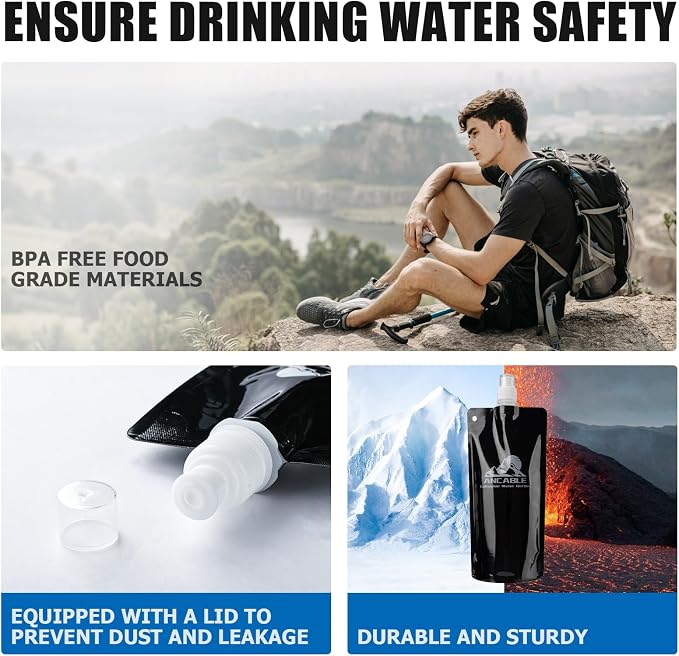 Ancable 17oz Collapsible Water Bottles, BPA-Free Water Bottle - Image 6