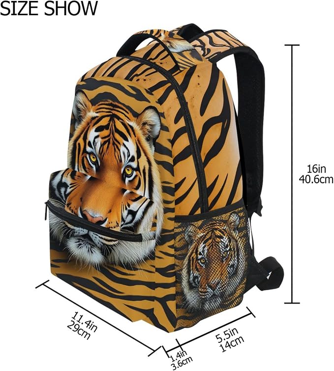 Wamika Tiger Kids Backpack Zebra Giraffe School Backpacks Boys Girls Preschool - Image 2