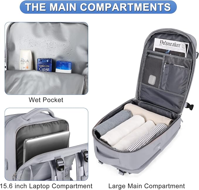 Large Personal Item Travel Backpack - Image 4
