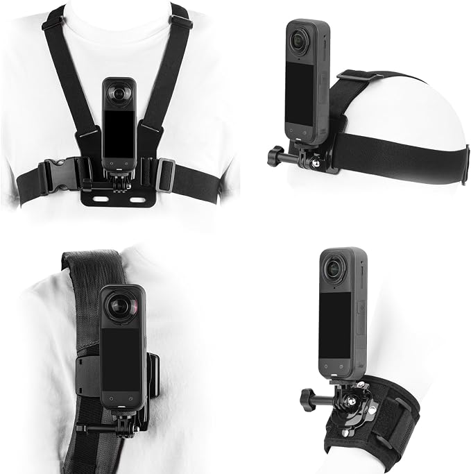BRDRC Accessories Kit for Insta 360 X5 X4 Air, Chest Mount Head Strap Harness by BRDRC