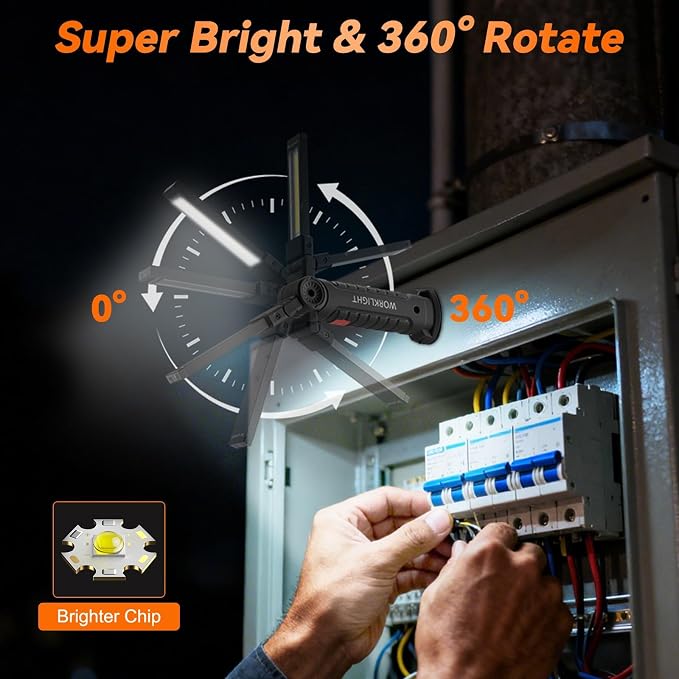 Magnetic Work Light 12Pack, Rechargeable LED Work Light - Image 2