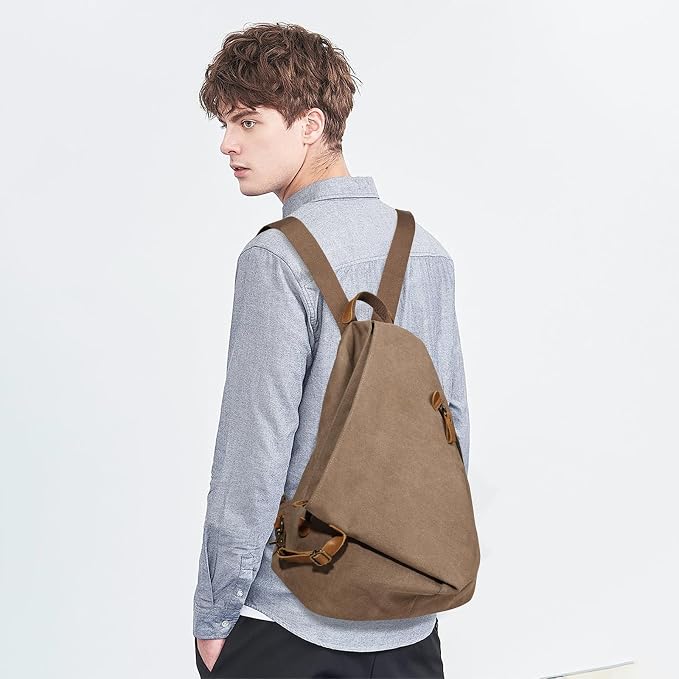 KL928 Canvas Vintage Backpack – Large Casual Daypack Outdoor Travel Rucksack - Image 8