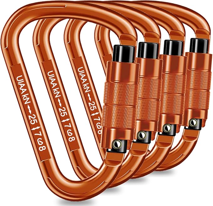 Auto Locking Carabiner Heavy Duty Carabiner 25kN UIAA Certified Climbing by QIWYMHW