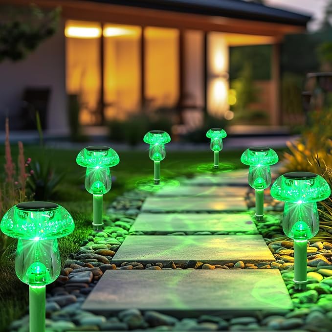 Benany Solar Lights Outdoor, St Patricks Day 8 Pack Mushroom Landscape Lights - Image 5