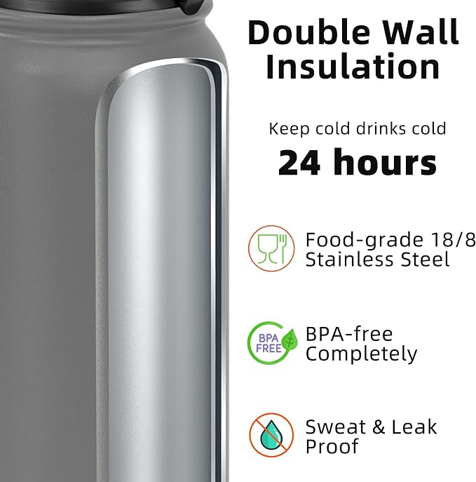 Fanhaw 32 oz Insulated Stainless Steel Water Bottle - Image 3