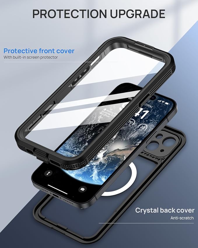 Lanhiem Magnetic for iPhone 15 Case, IP68 Waterproof Dustproof Case, Full Body - Image 6