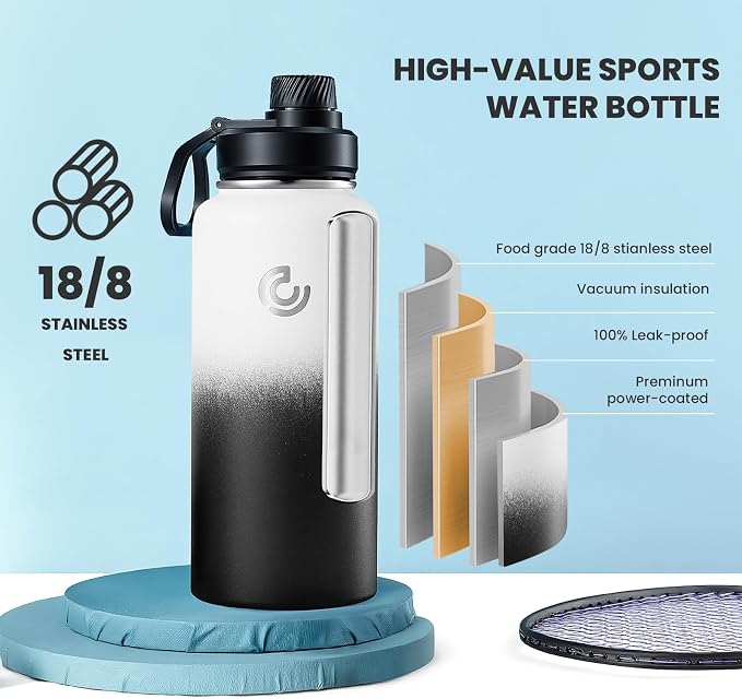 Sports Water Bottle 32oz, Insulated Water Bottle - Image 3