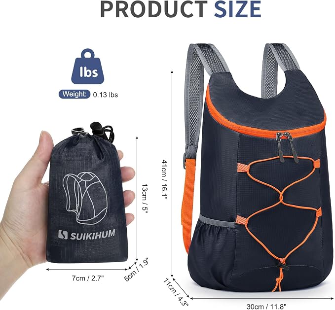 20L Hiking-Daypack Lightweight Foldable Travel Packable Backpack - Image 3