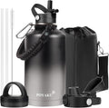 Water Bottle Insulated 32oz 40oz 64oz 128oz Straw Lid Spout Lid & 3 Lids by POYAKU
