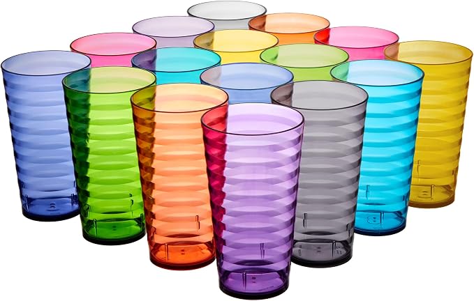 US Acrylic Splash 18 ounce Plastic Stackable Water Tumblers in Jewel Tone by USAcrylic