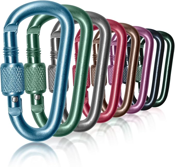 Craebuer Carabiner, 2 inch D-Ring Locking Carabiner Clip, Snap Hook Sport by Craebuer