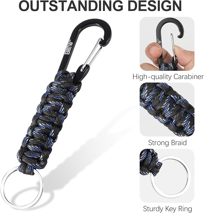 EOTW Paracord Keychain for Men Women Paracord Carabiner Backpack Keychain - Image 3