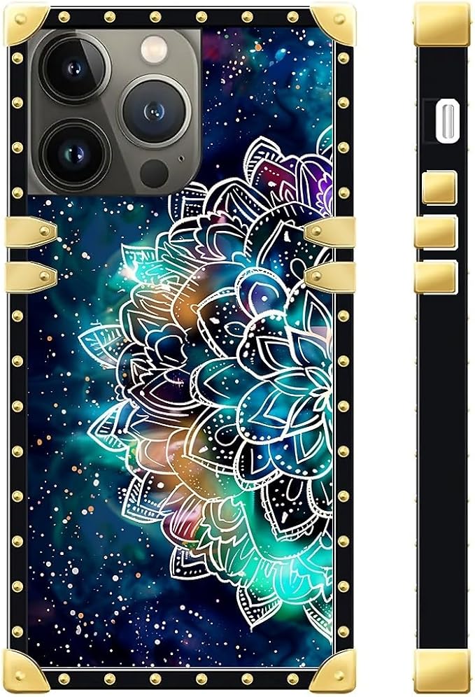Compatible with iPhone 13 Pro Max Case, Starry Sky Colourful Mandala Luxury - Image 3