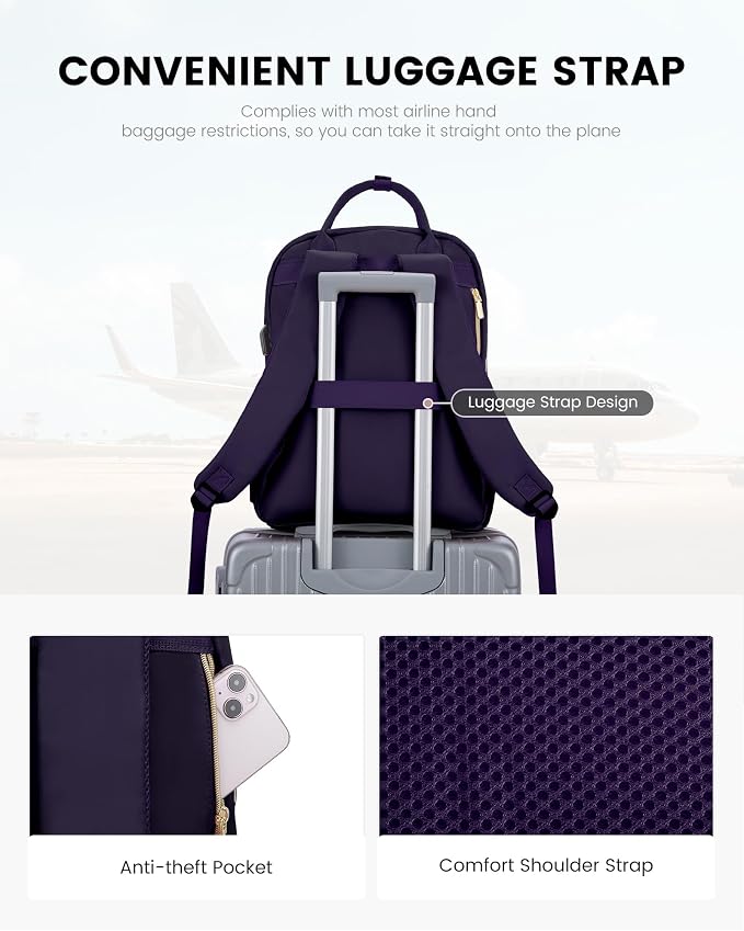 LOVEVOOK Laptop Backpack Purse for Women, 15.6" Laptop Bag for Travel - Image 7