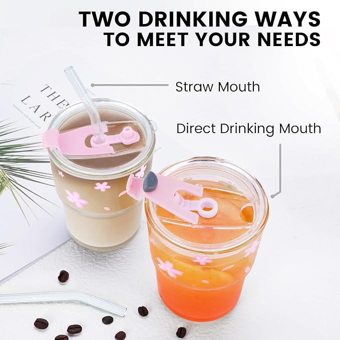 Iced Coffee Cup, 15Oz/450ml Glass Cups - Image 4