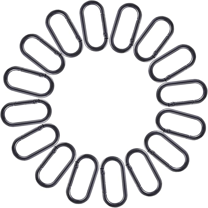 16 Pcs Carabiners Clip, Oval Shape Cute Carabiner Keychain Clip Aluminum Hook by Unknown