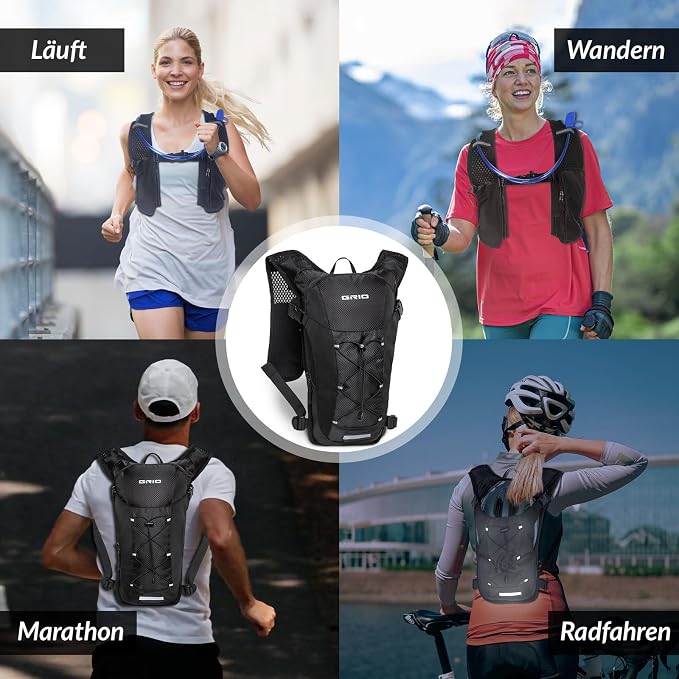 GRIO Hydration Running Vest for Women Men, Water Backpack for Hiking, - Image 7