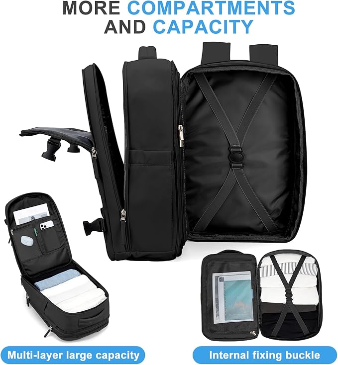 coowoz Large Travel Backpack For Women Men, Carry On Backpack, Hiking Backpack - Image 5