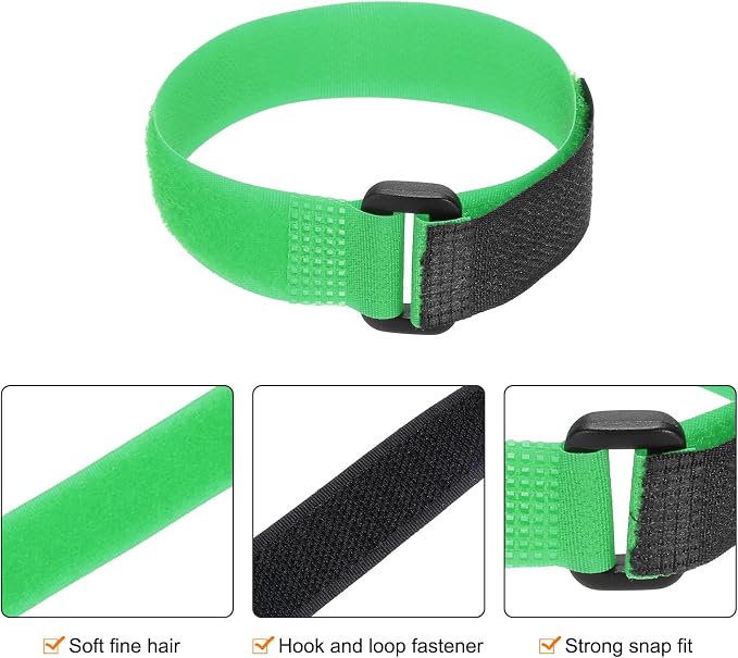 MECCANIXITY 5Pcs Reusable Battery Tie Down Straps, 0.8x12" Green Nylon - Image 3