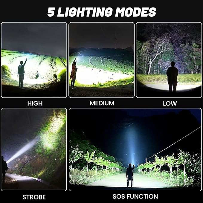 Rechargeable Flashlights 99, 000 Lumens, Super Bright LED Flashlight High Lumens - Image 6