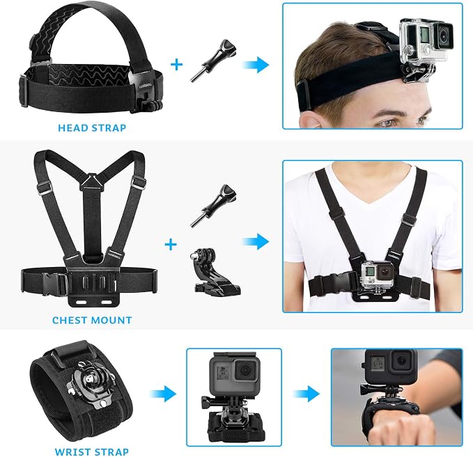 Luxebell Accessories Kit for AKASO EK5000 EK7000 4K WiFi Action Camera GoPro - Image 5