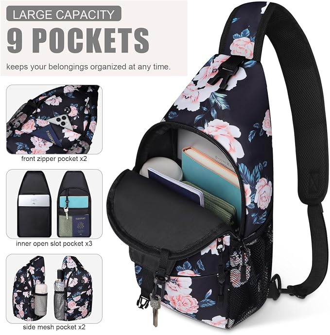 Pritent Crossbody Bags for Women Men Trendy Sling Bag Backpack Casual Chest Bag - Image 3