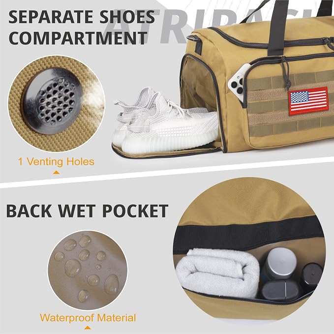 Tactical Gym Bag for Men, 40L Large Capacity Duffle Bags - Image 7