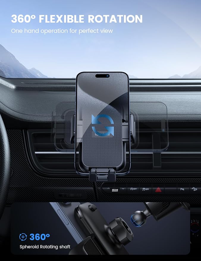 Lamicall 2026 Wider Clamp & Metal Hook Car Phone Holder Vent Phone Holders - Image 5
