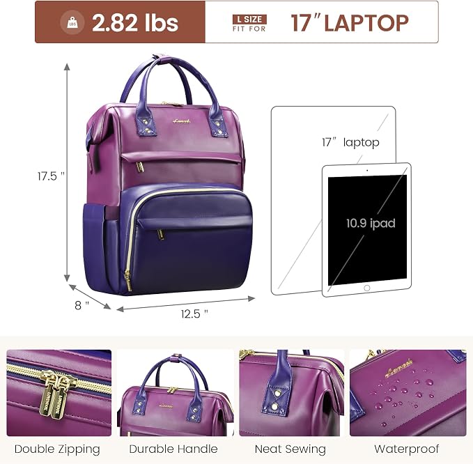 LOVEVOOK Leather Laptop Backpack - Image 5