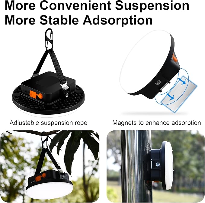 IODOO 16500mAh 60W Rechargeable Camping Light 3000LM 2700/4000/6500K LED - Image 3