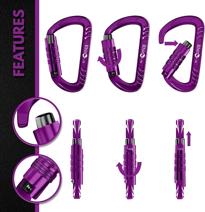 Rhino Produxs 12kN Heavy Duty Carabiner Clips, - Image 4