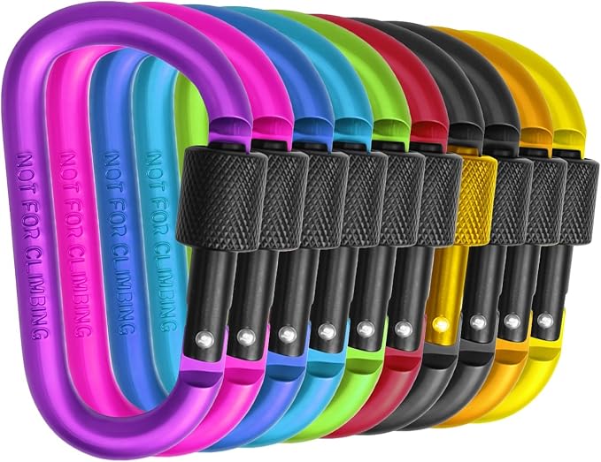 Locking Carabiner Clip, Vonpri 3 Inch D Ring Clips Spring Snap Key Chain Hook by VonpriCentral
