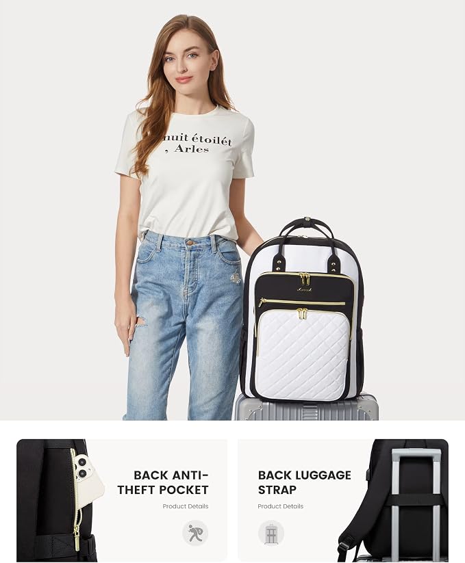 LOVEVOOK Laptop Backpack for Women, Fashion Backpack Purse for Travel - Image 4