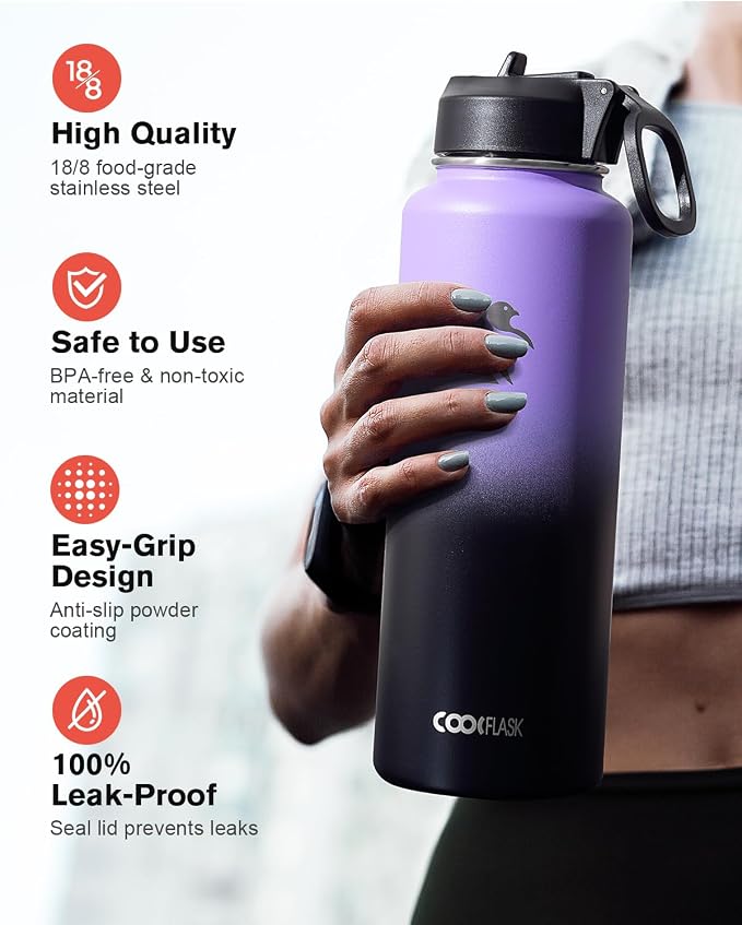 Coolflask Water Bottle 40 oz Insulated - Image 3