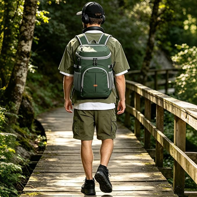Pritent Cooler Backpack for Men Women Insulated Waterproof Backpack Cooler Leak - Image 2