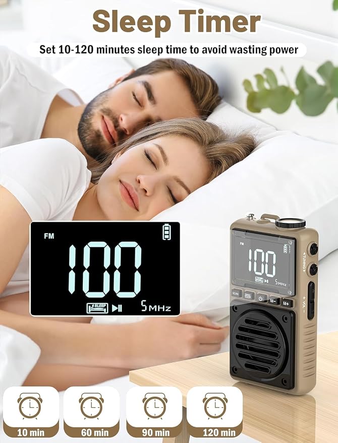 Digital AM FM Weather Band Radio 851mAh Rechargeable Portable Pocket Radio - Image 7