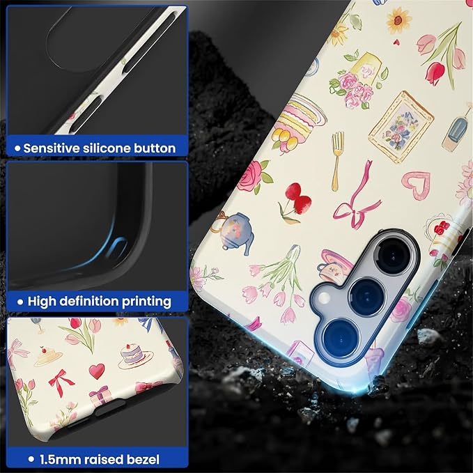 for Samsung Galaxy S25 Plus Case, HL2 Aesthetic Bow Preppy Collage Hybrid 2 - Image 3