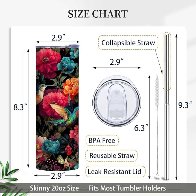 Firmiso 20 oz Tumbler | Skinny Insulated Travel Mug - Image 6
